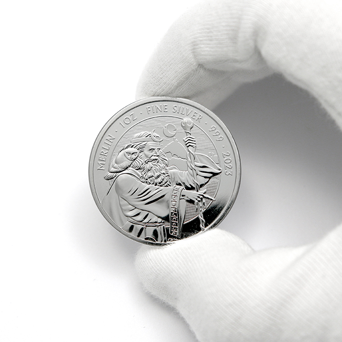 Stříbrná investiční mince Mýty a legendy - Merlin 1 Oz 2023