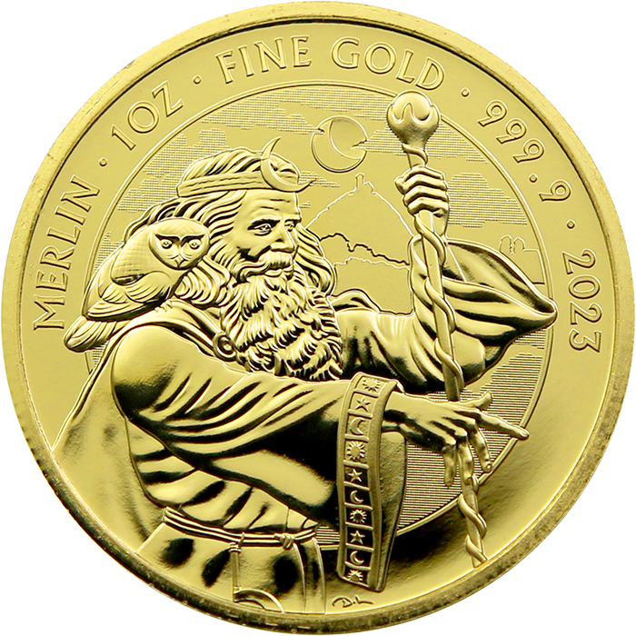 Zlatá investiční mince Mýty a legendy - Merlin 1 Oz 2023