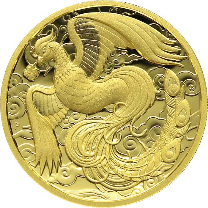 Přední strana Zlatá minca 2 Oz Fénix High Relief 2022 Proof