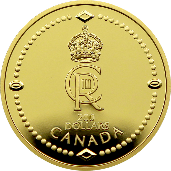 Přední strana Zlatá minca Šifra kráľa Karola III. 1 Oz 2023 Proof