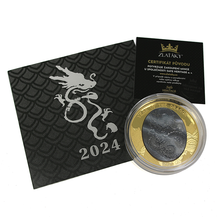 Zlatá mince 5 Oz Year of the Dragon - Rok Draka 2024 Perleť Proof