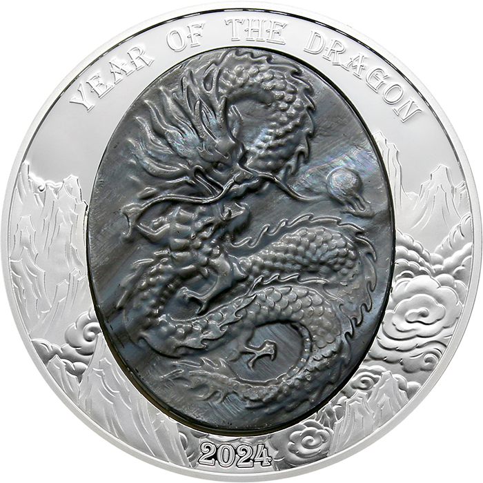 Stříbrná mince 5 Oz Year of the Dragon - Rok Draka 2024 Perleť Proof