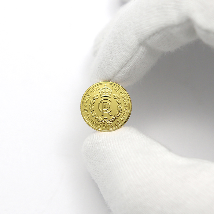 Zlatá investiční mince Korunovace Jeho Veličenstva krále Karla III. 1/10 Oz 2023