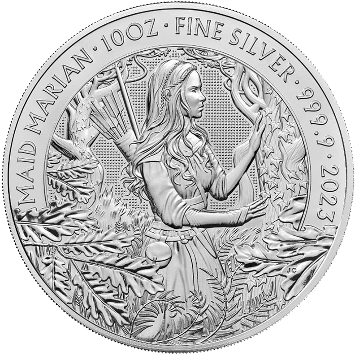 Stříbrná investiční mince Mýty a legendy - Panna Mariana 10 Oz 2023