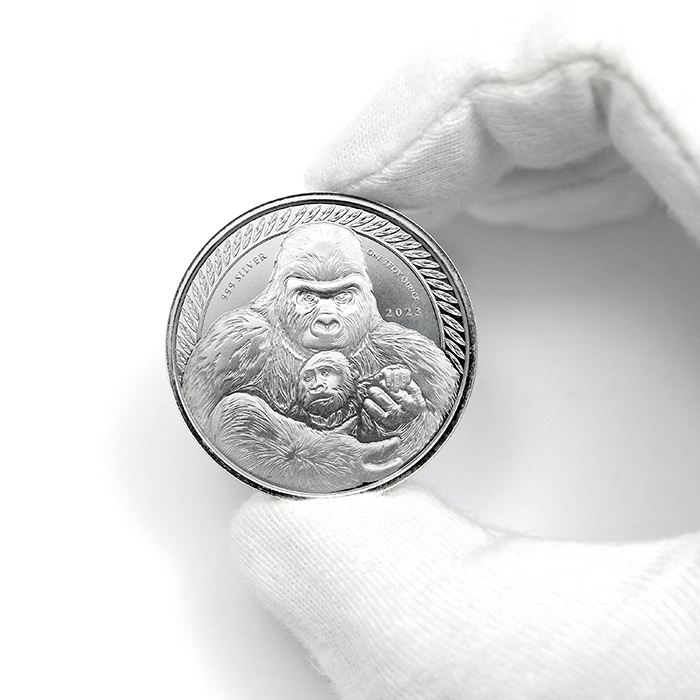 Stříbrná investiční mince Kongo Gorila 1 Oz 2023