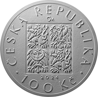 Zadní strana Strieborná minca 100 Kč Najvyššie štátne zastupiteľstvo ČR 2024 Proof