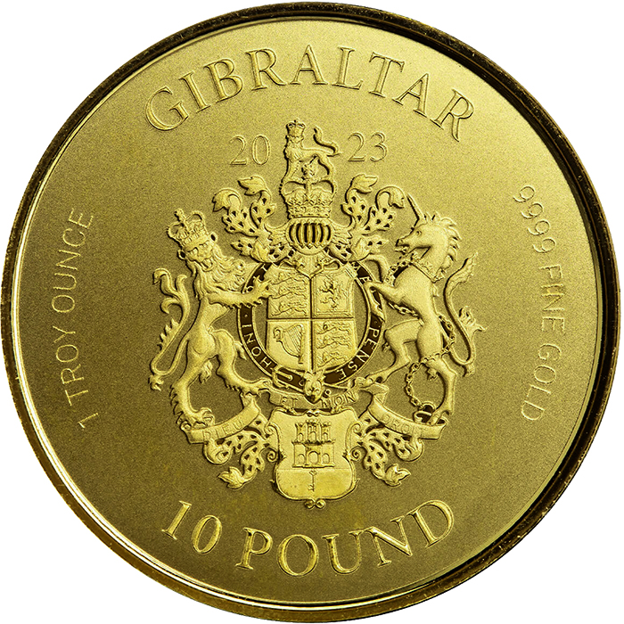 Zlatá investiční mince Gibraltar Lady Justice 1 Oz 2023