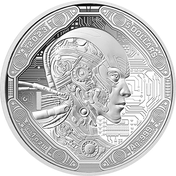 Stříbrná mince Umělá inteligence - Cyborg 1 Oz 2023 Proof