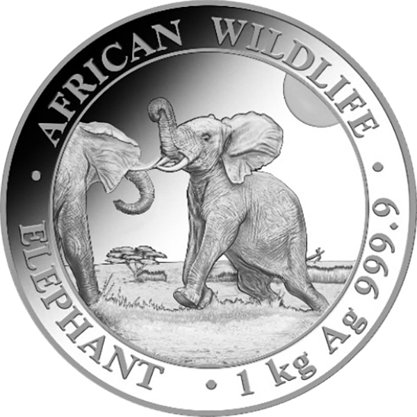 Stříbrná investiční mince Slon africký Somálsko 1 Kg 2024