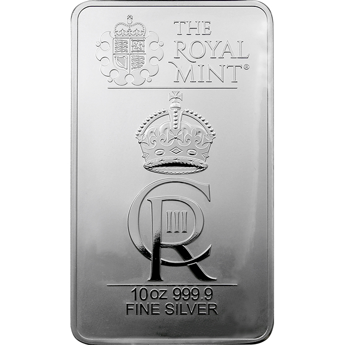 311g The Royal Mint - Oslava nástupu Karla III. na trůn Investiční stříbrný slitek