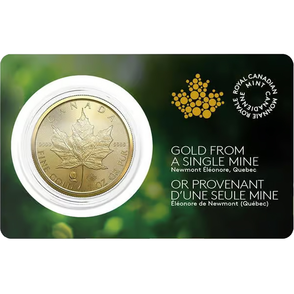 Zlatá investiční mince Maple Leaf - Zlatý důl Éléonore 1 Oz 2023