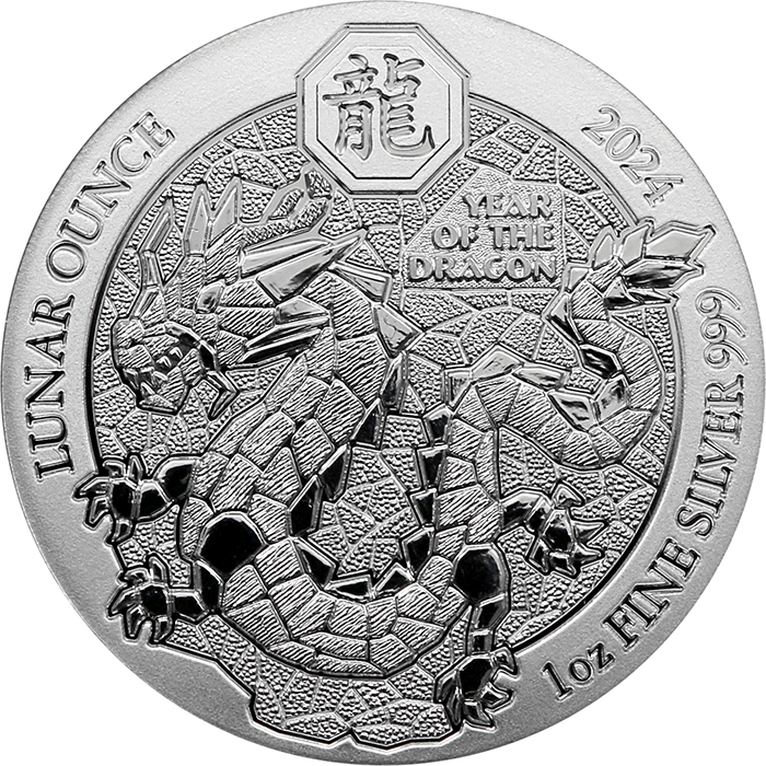 Stříbrná investiční mince Rok Draka Rwanda 1 Oz 2024
