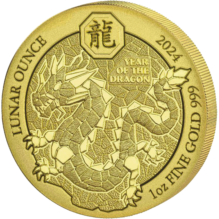 Zlatá minca Rok Draka Rwanda 1 Oz 2024