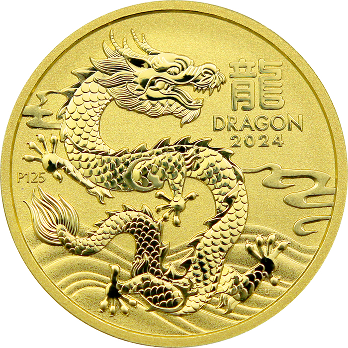 Zlatá investiční mince Year of the Dragon Rok Draka Lunární 1 Oz 2024