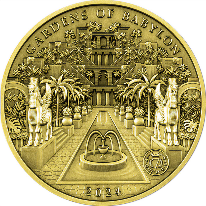 Přední strana Zlatá mince 100 g Sedm divů světa - Zahrady Babylonu 2024