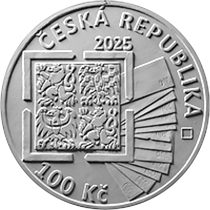 Přední strana Stříbrná mince 100 Kč Celní správa 2025 Proof