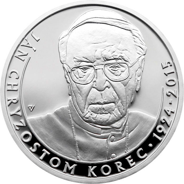 Přední strana Ezüst érme Ján Chrysostom Korec - születésének 100. évfordulója 2024 Proof