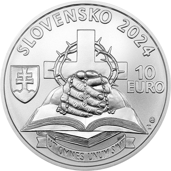 Přední strana Strieborná minca Ján Chryzostom Korec - 100. výročie narodenia 2024 Standard