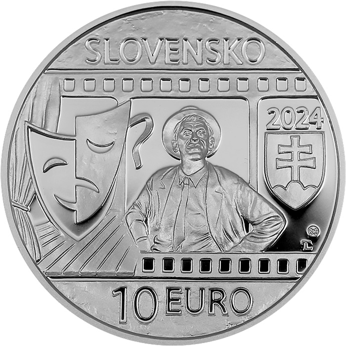 Zadní strana Stříbrná mince Jozef Kroner - 100. výročí narození 2024 Proof