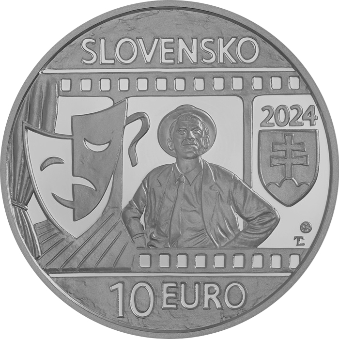 Zadní strana Stříbrná mince Jozef Kroner - 100. výročí narození 2024 Standard