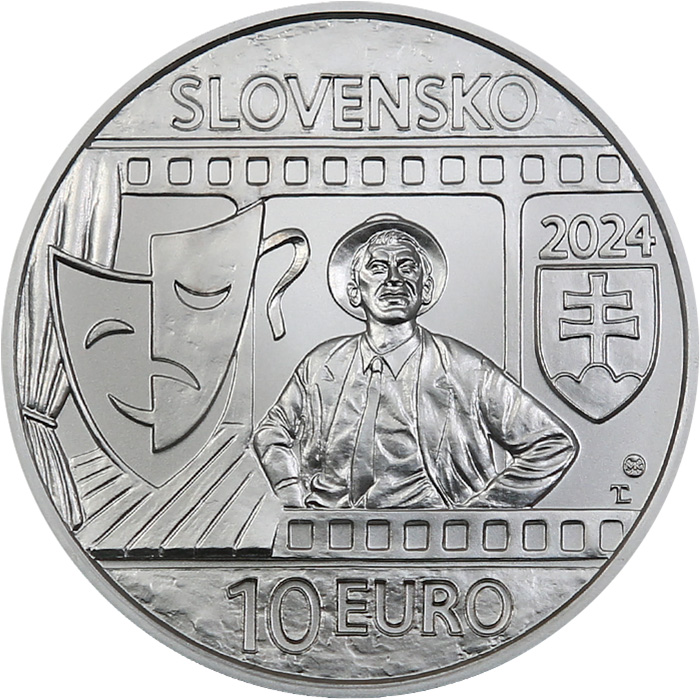 Zadní strana Strieborná minca Jozef Kroner - 100. výročie narodenia 2024 Standard