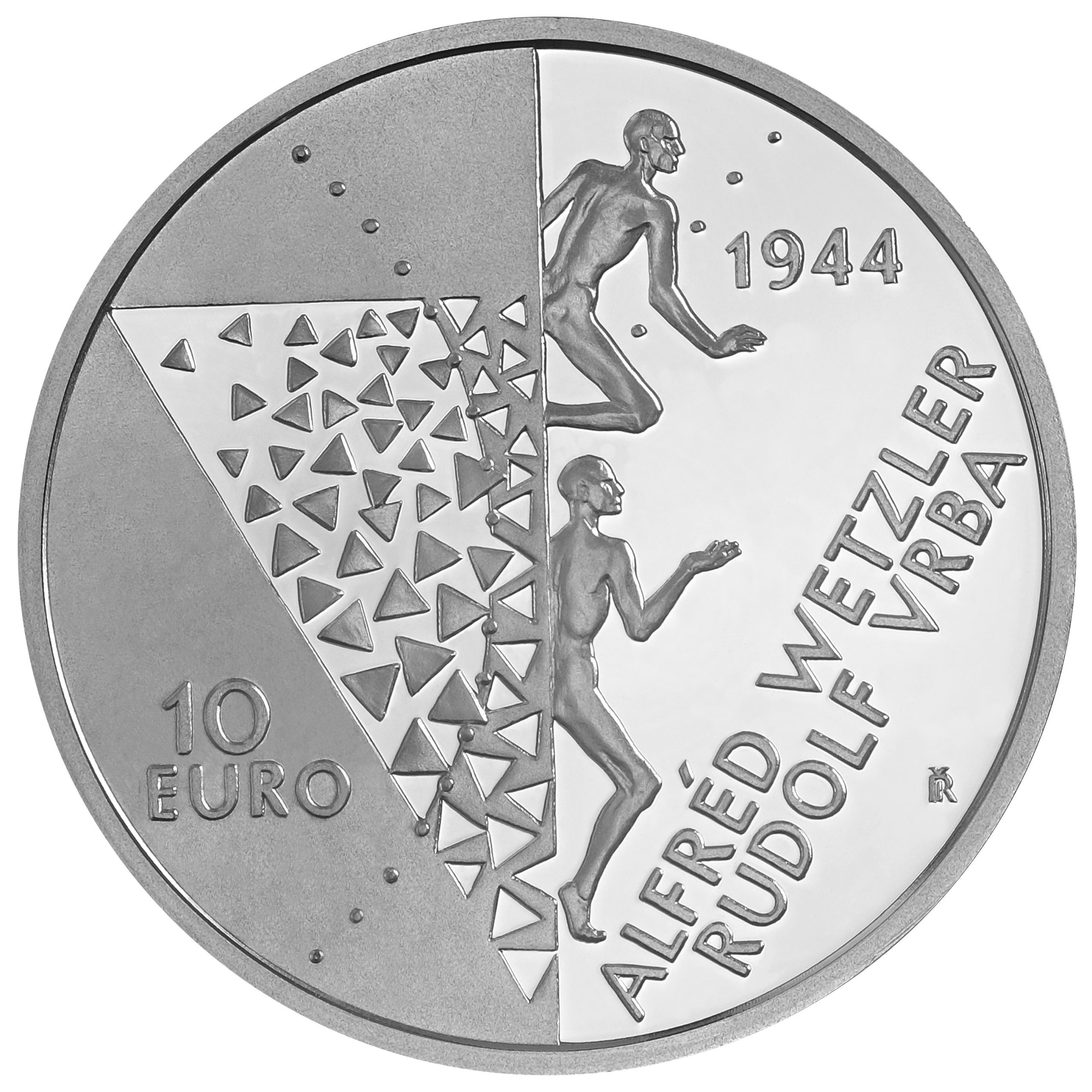 Přední strana Stříbrná mince Podání Zprávy o vyhlazovacích táborech Auschwitz a Birkenau - 80. výročí 2024 Proof