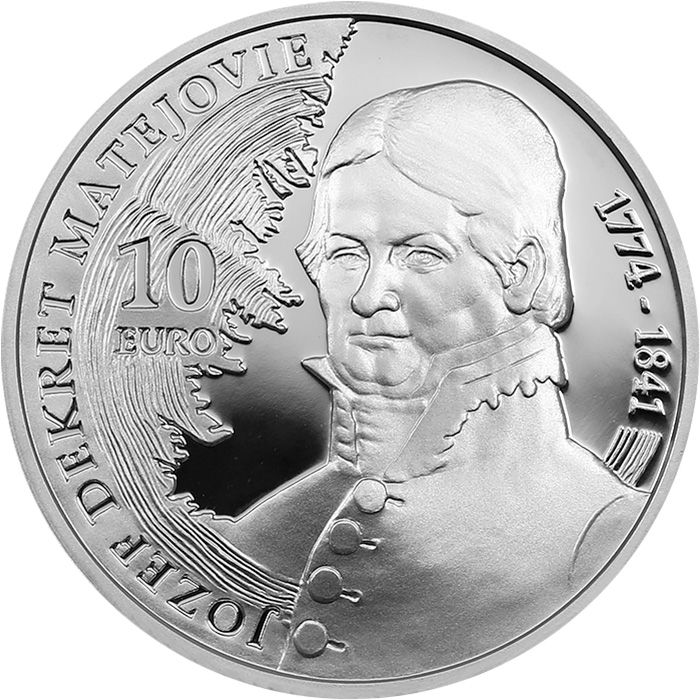 Přední strana Stříbrná mince Jozef Dekret Matejovie - 250. výročí narození 2024 Proof