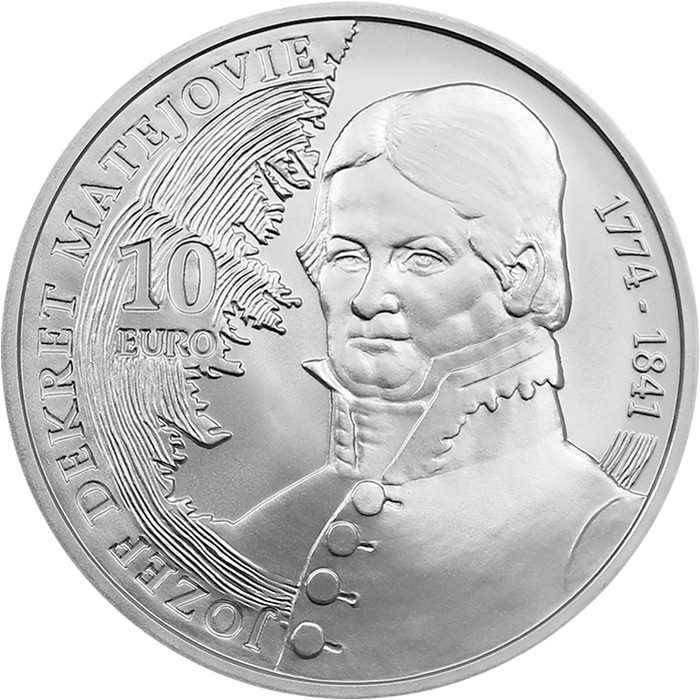 Přední strana Stříbrná mince Jozef Dekret Matejovie - 250. výročí narození 2024 Standard