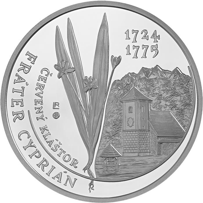 Přední strana Stříbrná mince Fráter Cyprián z Červeného Kláštera - 300. výročí narození 2024 Proof