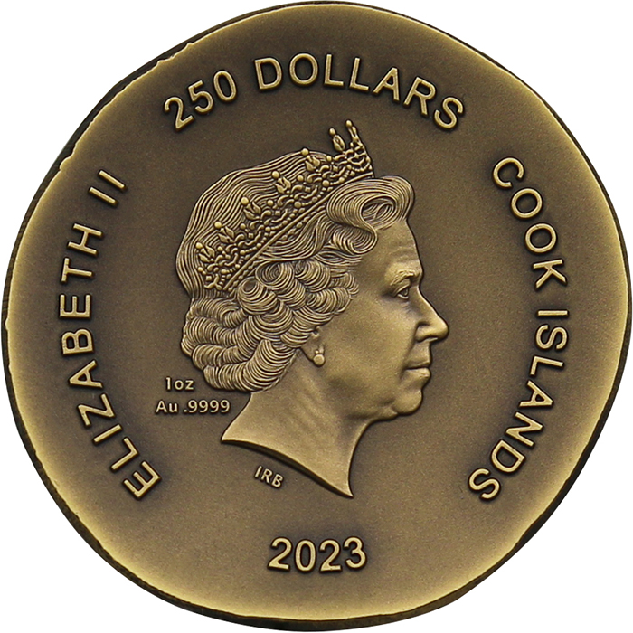 Zadní strana Zlatá minca Numizmatické ikony - Athénina sova 1 Oz 2023 Antique Standard 