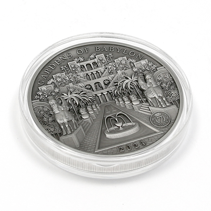 Stříbrná mince 100 g Sedm divů světa - Zahrady Babylonu 2024 Antique Standard