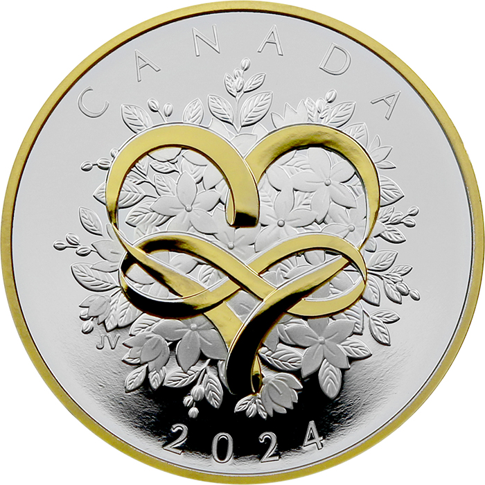 Přední strana Stříbrná mince Svatba 2024 Proof