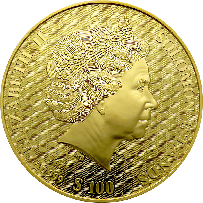 Zadní strana Zlatá mince 5 Oz Marco Polo 2024 Perleť Proof