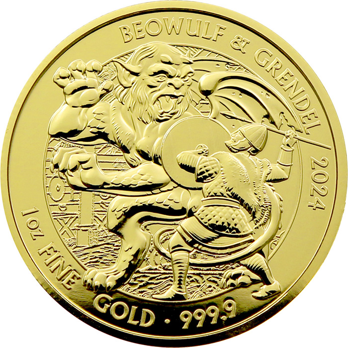 Přední strana Zlatá investičná minca Mýty a legendy - Beowulf 1 Oz 2024
