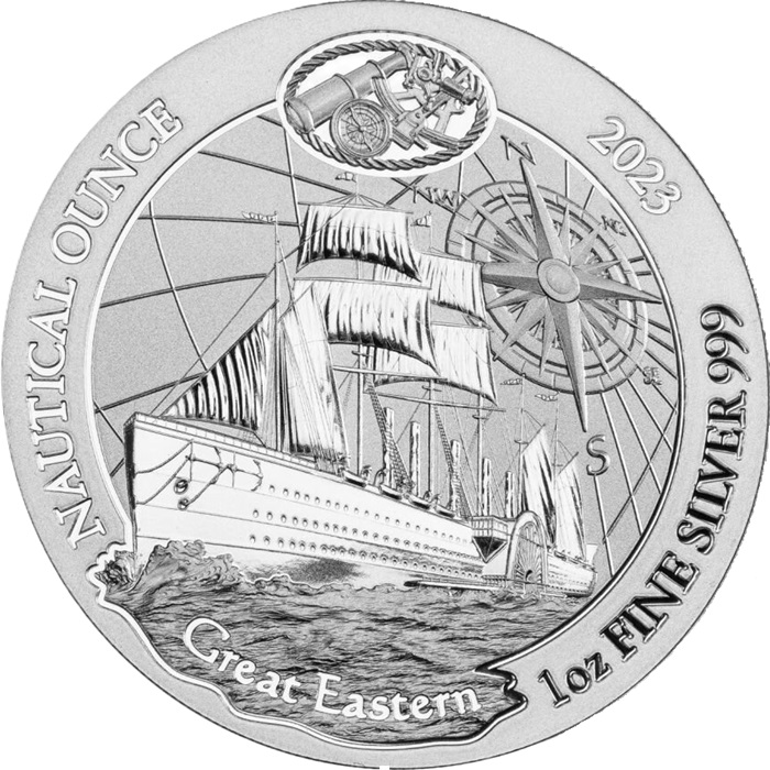Přední strana Stříbrná investiční mince Great Eastern - Nautical Ounce 1 Oz 2023