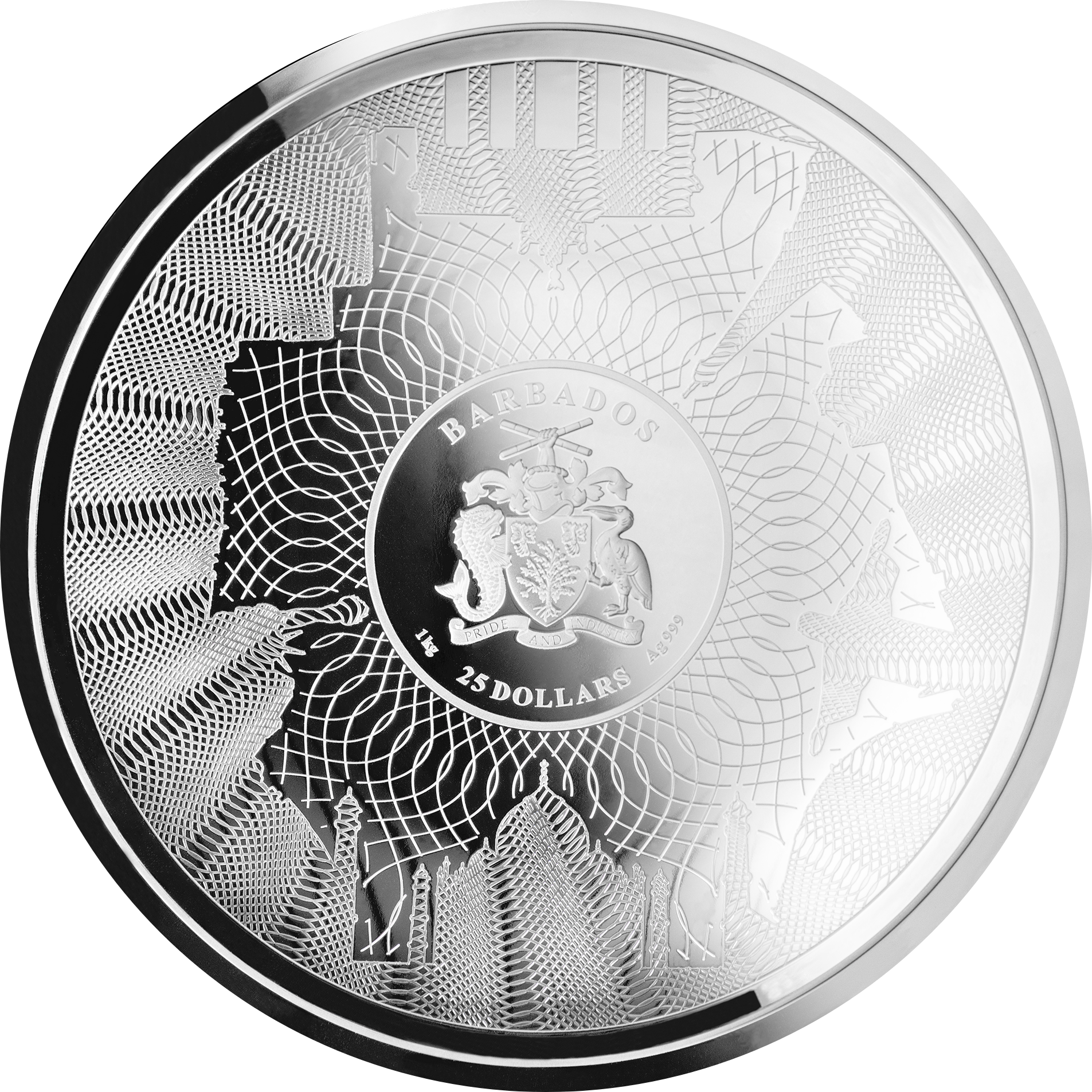 Zadní strana Strieborná minca 1 Kg Významné svetové pamiatky 2024 Proof