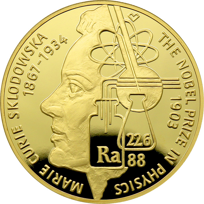 Přední strana Zlatá Smart minca Marie Curie-Skłodowská 2 Oz 2023 Proof