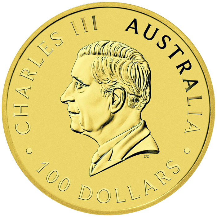 Zadní strana Zlatá investiční mince 125 let Perth Mint 1 Oz 2024