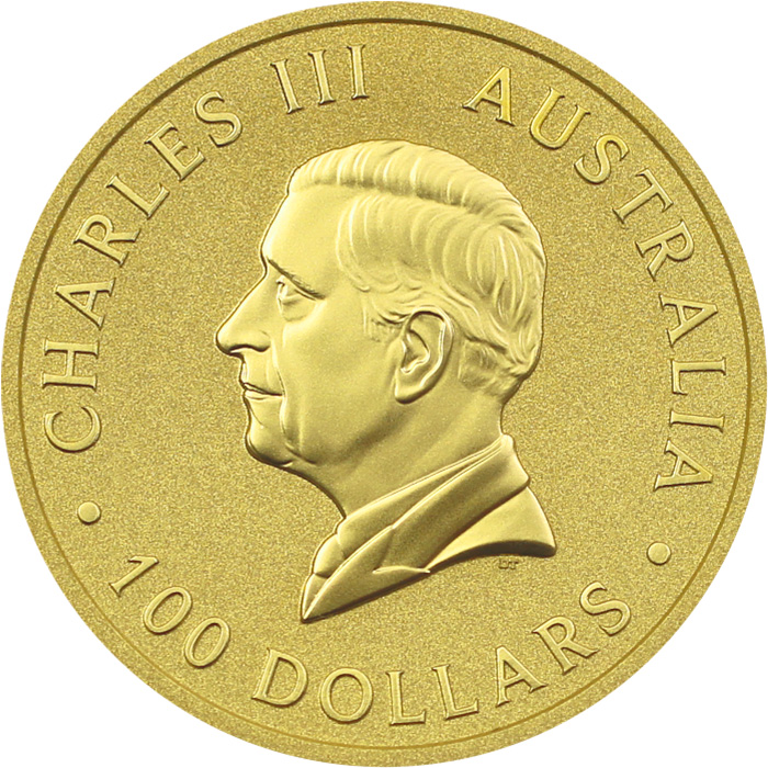 Zadní strana Zlatá investiční mince Australian Swan 1 Oz 2024