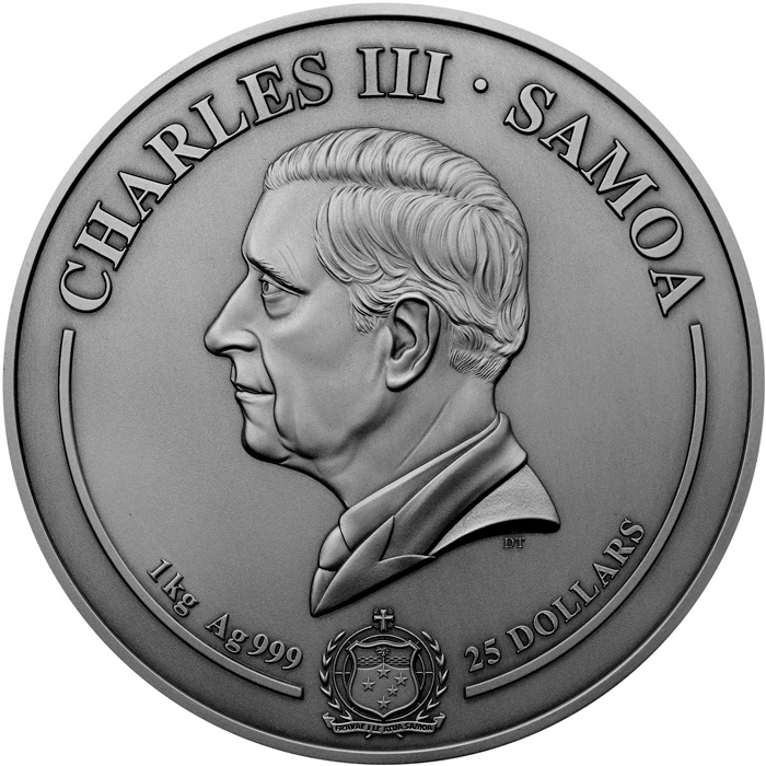 Zadní strana Stříbrná mince 1 kg Terakotová armáda 2024 Antique Standard