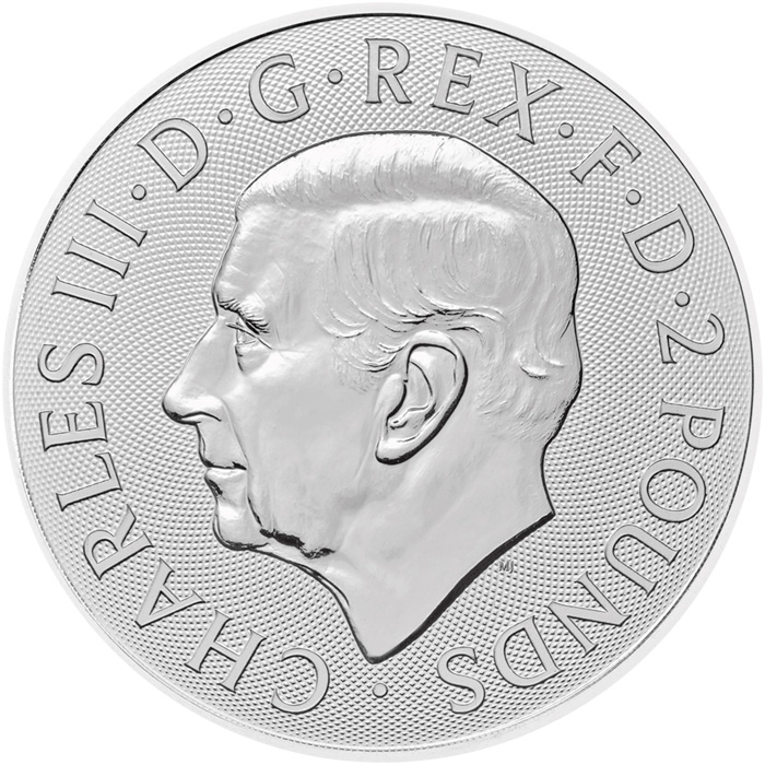 Zadní strana Stříbrná investiční mince Royal Arms 1 Oz 2024