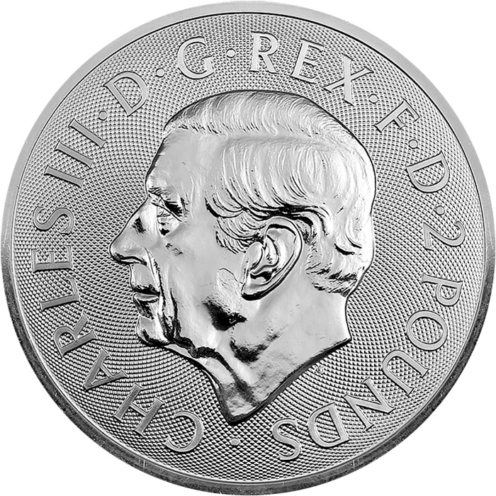 Zadní strana Stříbrná investiční mince Royal Arms 1 Oz 2024