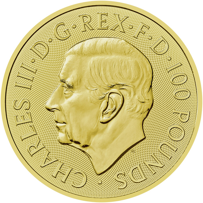 Zadní strana Zlatá investičná minca Royal Arms 1 Oz 2024