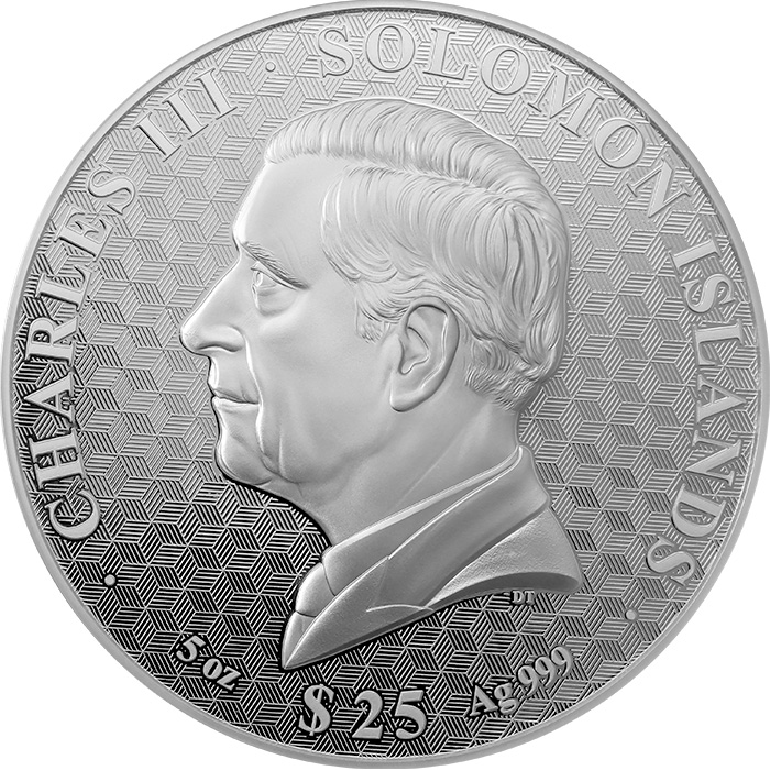 Zadní strana Stříbrná mince 5 Oz Year of the Snake - Rok Hada 2025 Perleť Proof