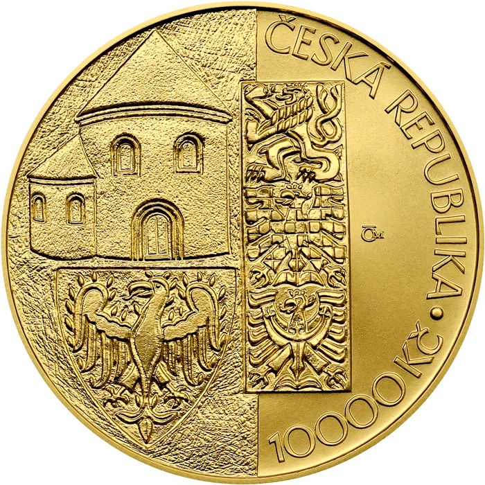 Zadní strana Zlatá mince 10000 Kč Začátek vlády knížete Václava 1100. výročí 2025 Standard