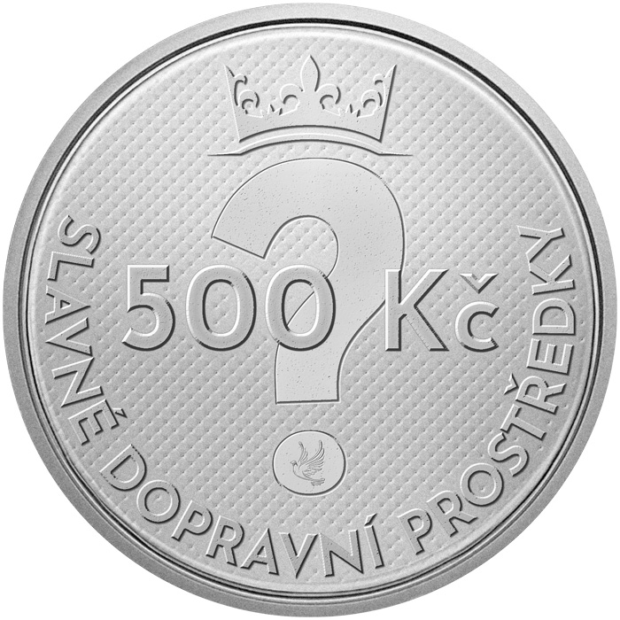 Přední strana Stříbrná mince 500 Kč Traktor Zetor Z-25 2027 Proof