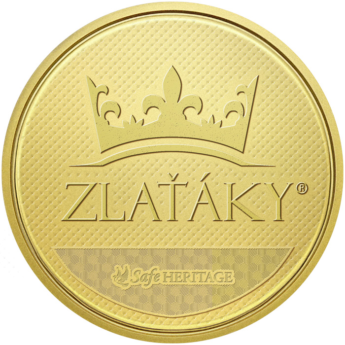 Zadní strana Aranyérme 10000 Kč Přemysl Otakar II. halálának 750. évfordulója 2028 Standard