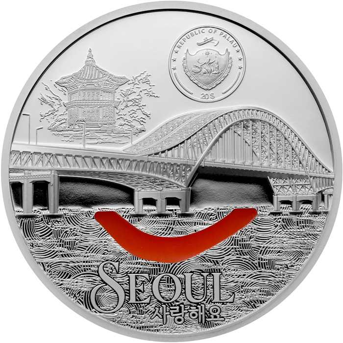 Zadní strana Stříbrná mince Tiffany Art Metropolis - Soul 3 Oz 2024 Proof