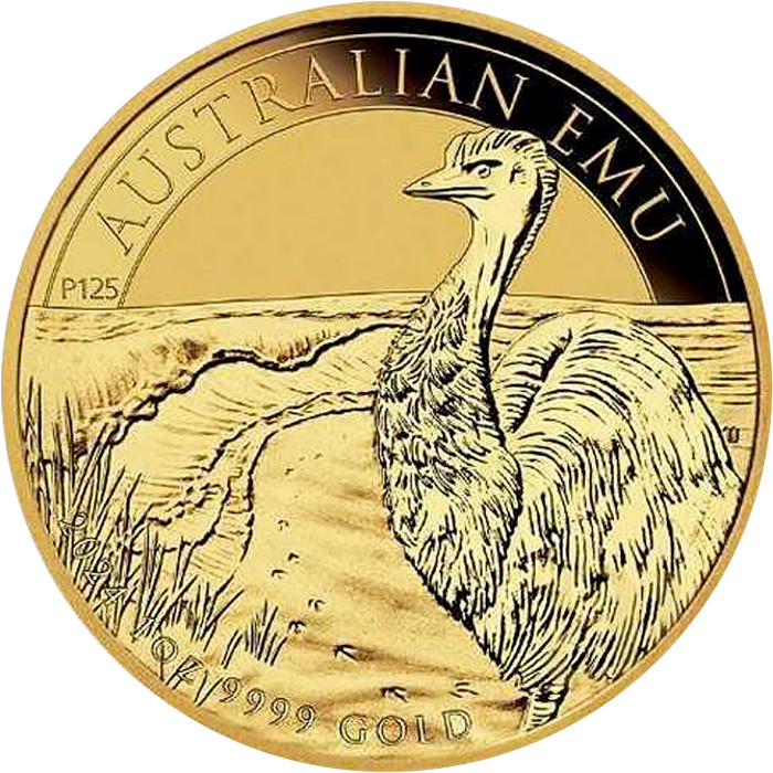 Přední strana Zlatá investiční mince Emu 1 Oz 2024