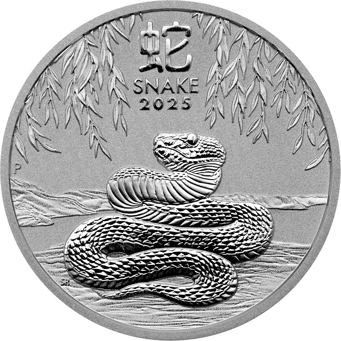 Přední strana Strieborná investičná minca Year of the Snake Rok Hada Lunárny 1/2 Oz 2025